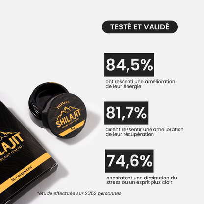 Comprimés de Shilajit Primal - Booster Naturel de Testostérone